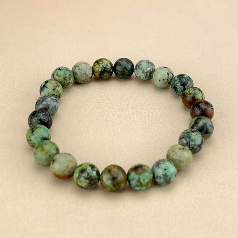 African Turquoise Crystal Bracelets Handmade Healing Crystal Crafts