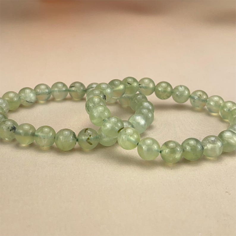 Prehnite Natural Crystal Bracelets Handmade Healing Crystal Crafts