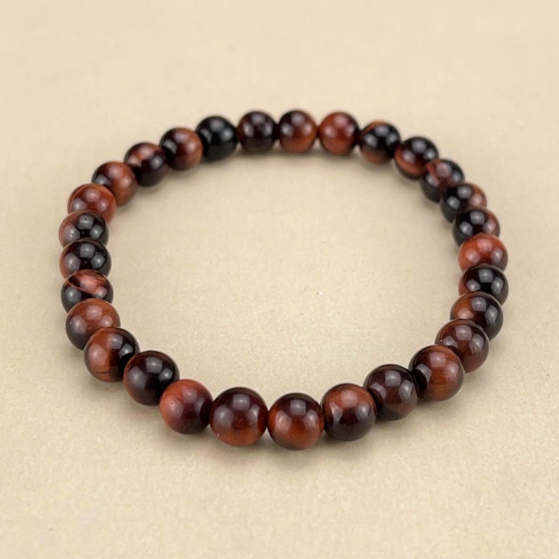 Red Tiger Eye Crystal Bracelets Handmade Healing Crystal Crafts