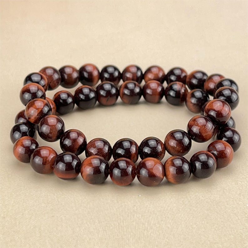 Red Tiger Eye Crystal Bracelets Handmade Healing Crystal Crafts