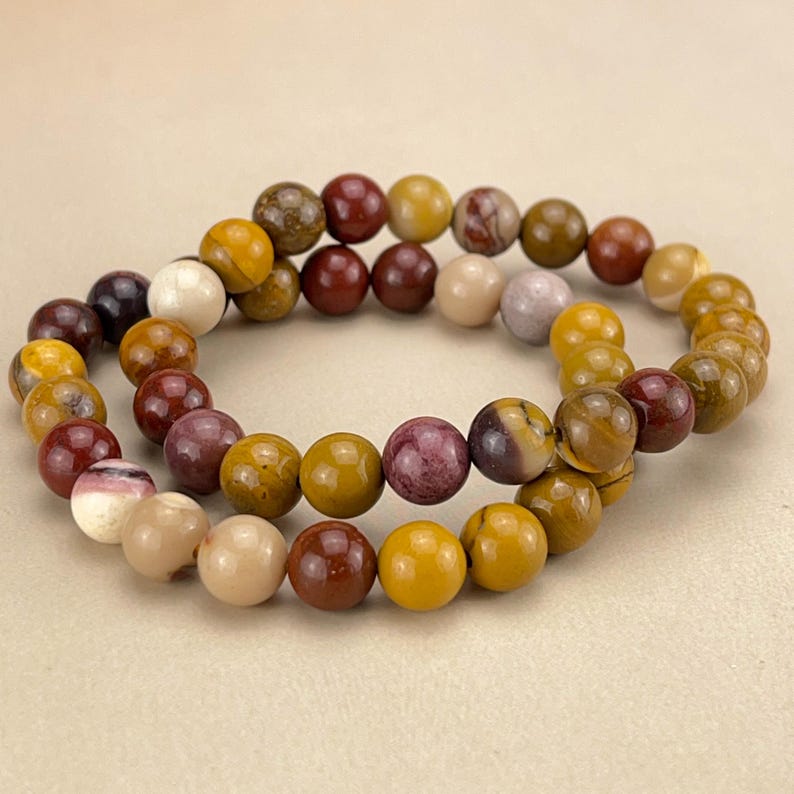 【Bracelet】6/8/10MM Mookaite Crystal Bracelets Handmade Healing Crystal Crafts