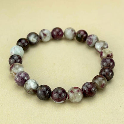 6/8/10mm Plum/Red Tourmaline Crystal Stretch Bracelets Wholesale Healing Crystal Crafts