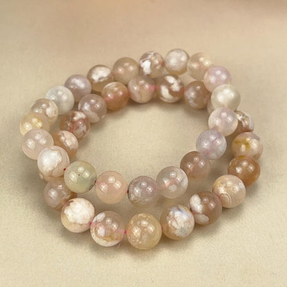 Natural Flower Agate Crystal Bracelets Healing Crystal Crafts Gemstone Bracelet