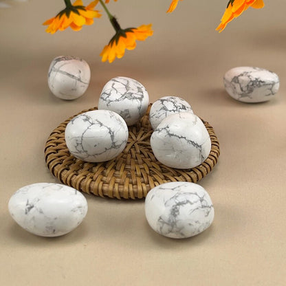 Natural White Howlite Tumbles Stones Crystal Tumbles Healing Crystal