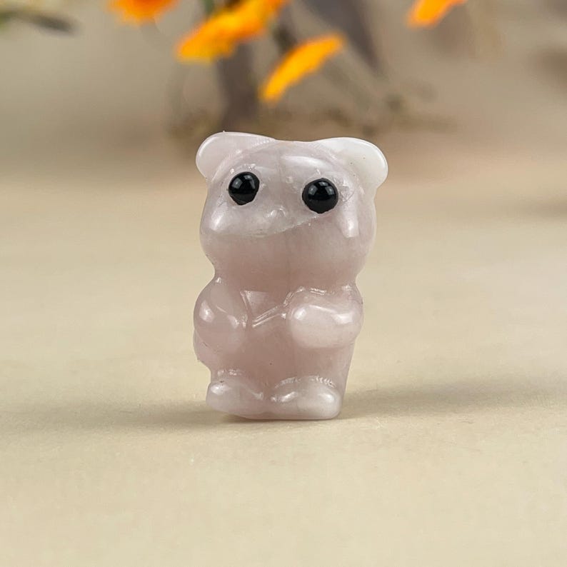 1.3" Crystal Bear With Eyes Crystal Carved Healing Crystal Crafts Gemstone Pet