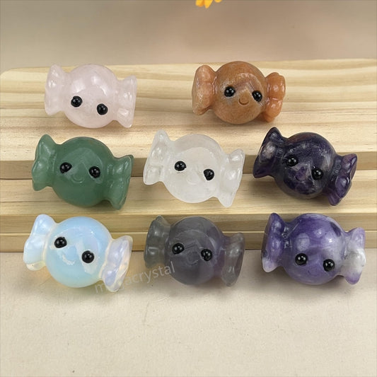 Crystal Candies Buddies Hedgehogs Healing Crystal Carving With Face