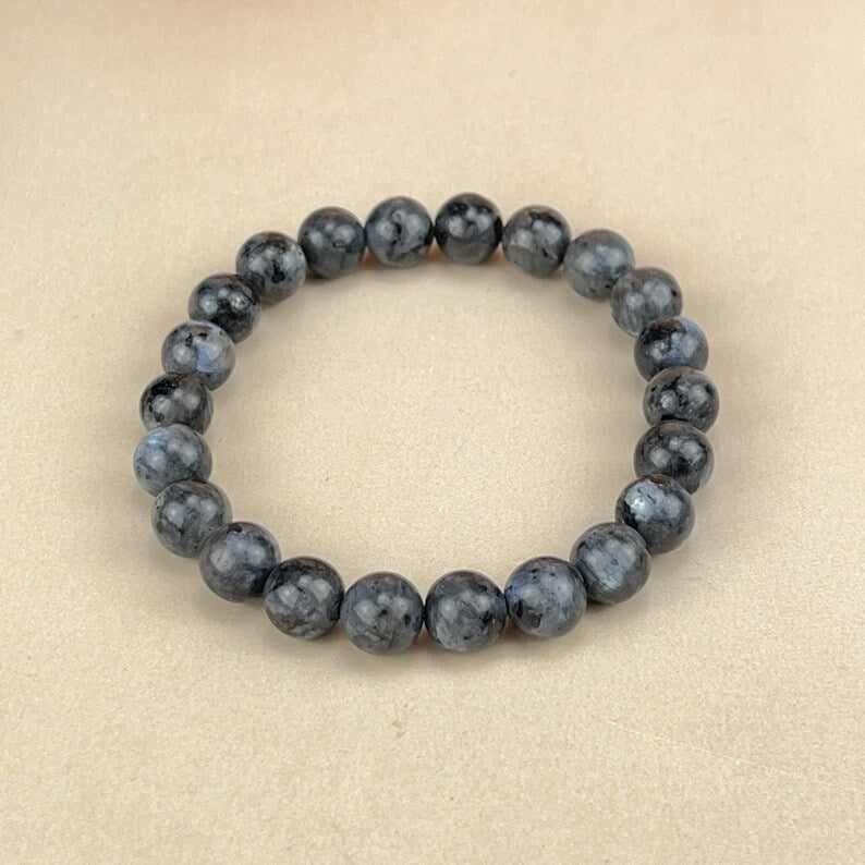 【Bracelet】6/8/10MM Larvikite Crystal Bracelets Healing Crystal Crafts Gemstone Bracelet