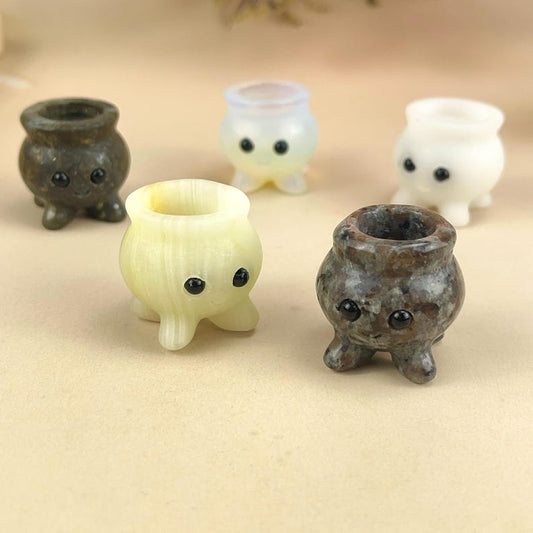 Crystal Pots Buddies Hedgehogs Healing Crystal Carving With Face