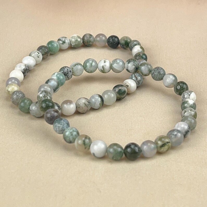 Tree Agate Crystal Bracelets Healing Crystal Crafts Gemstone Bracelet