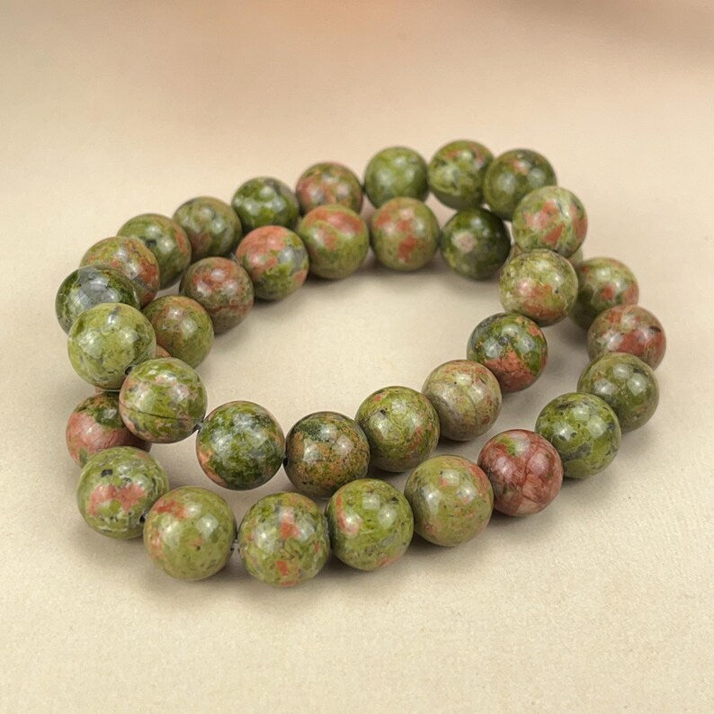 Natural Unakite Crystal Bracelets Healing Crystal Crafts Gemstone Bracelet