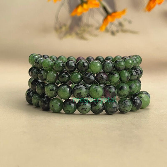 Natural Ruby Zoisite Crystal Bracelets Healing Crystal Crafts Gemstone Bracelet