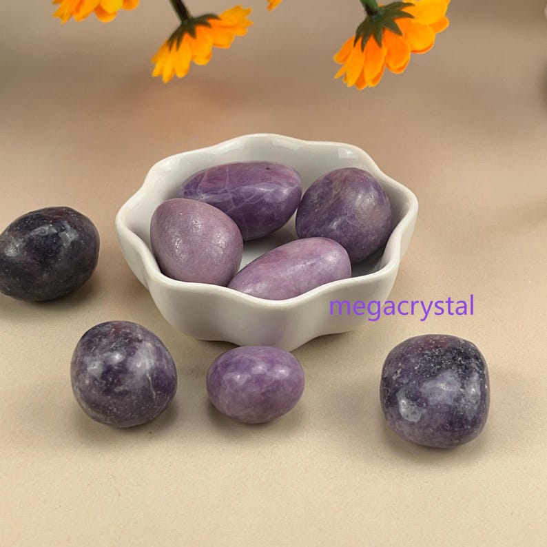 Natural Lepidolite / Purple Mica Tumbles Stones Crystal Tumbles Healing Crystal