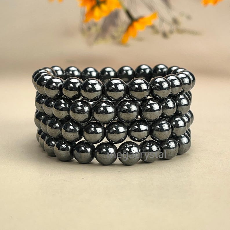 Natural Hematite Crystal Bracelets Healing Crystal Crafts Gemstone Bracelet