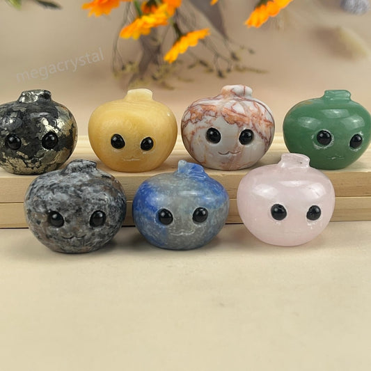 Crystal Apple Buddies Hedgehogs Healing Crystal Carving With Face