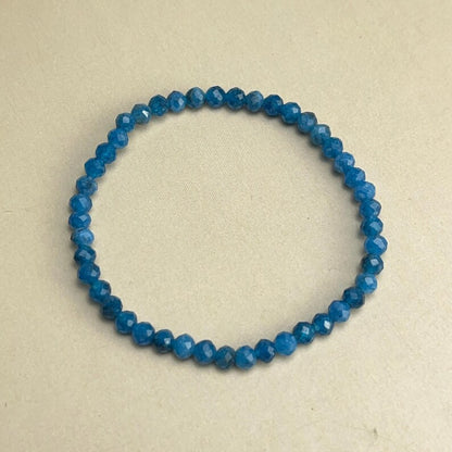 4mm Faceted Blue Apatite Crystal Bracelets Healing Crystal Crafts Gemstone Bracelet