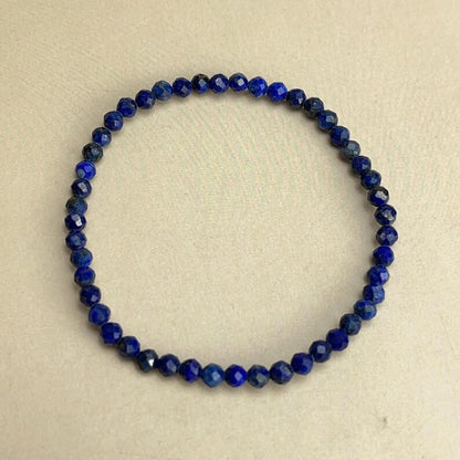 4mm Faceted Lapis Lazuli Crystal Bracelets Healing Crystal Crafts Gemstone Bracelet