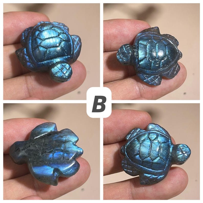 Labradorite Turtle High Flash Crystal Carved Healing Crystal Crafts Gemstone Pet