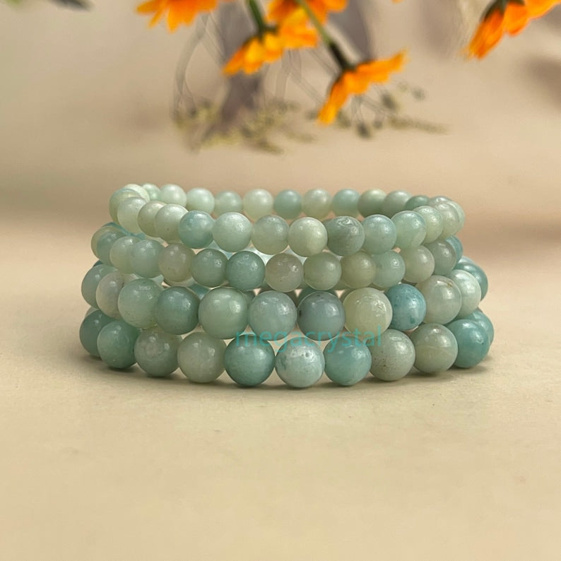 Natural Amazonite Crystal Bracelets Healing Crystal Crafts Gemstone Bracelet