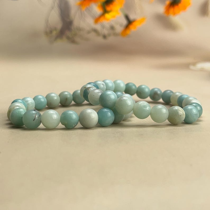 Natural Amazonite Crystal Bracelets Healing Crystal Crafts Gemstone Bracelet