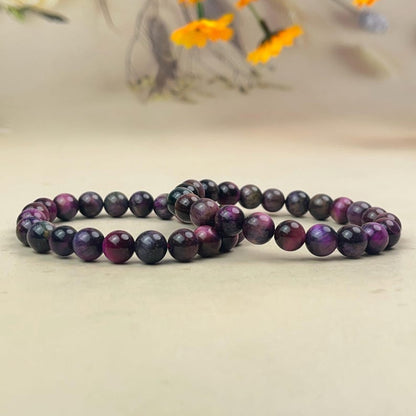 Pink Galaxy Tiger Eye (Dyed Color) Crystal Bracelets Handmade Healing Crystal Crafts