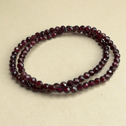4mm Faceted Garnet Crystal Bracelets Healing Crystal Crafts Gemstone Bracelet