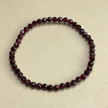 4mm Faceted Garnet Crystal Bracelets Healing Crystal Crafts Gemstone Bracelet