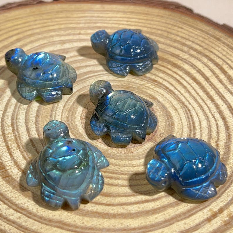 Labradorite Turtle High Flash Crystal Carved Healing Crystal Crafts Gemstone Pet