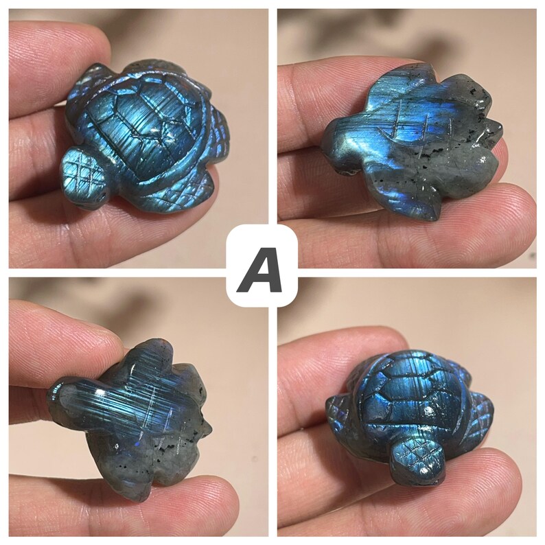 Labradorite Turtle High Flash Crystal Carved Healing Crystal Crafts Gemstone Pet