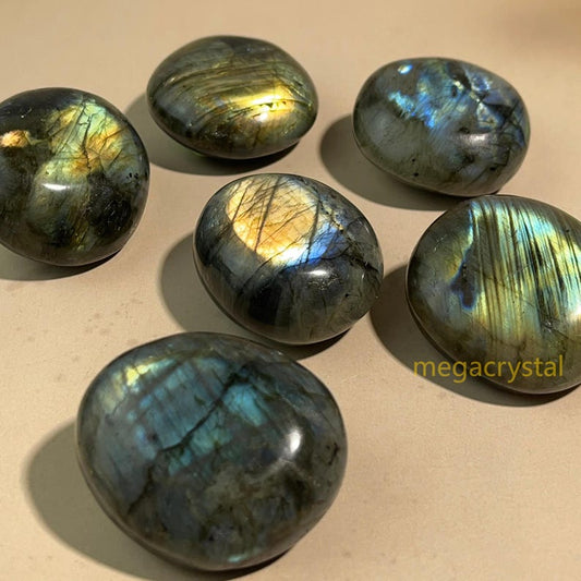 Natural Labradorite Palm Stones Healing Crystal Crafts