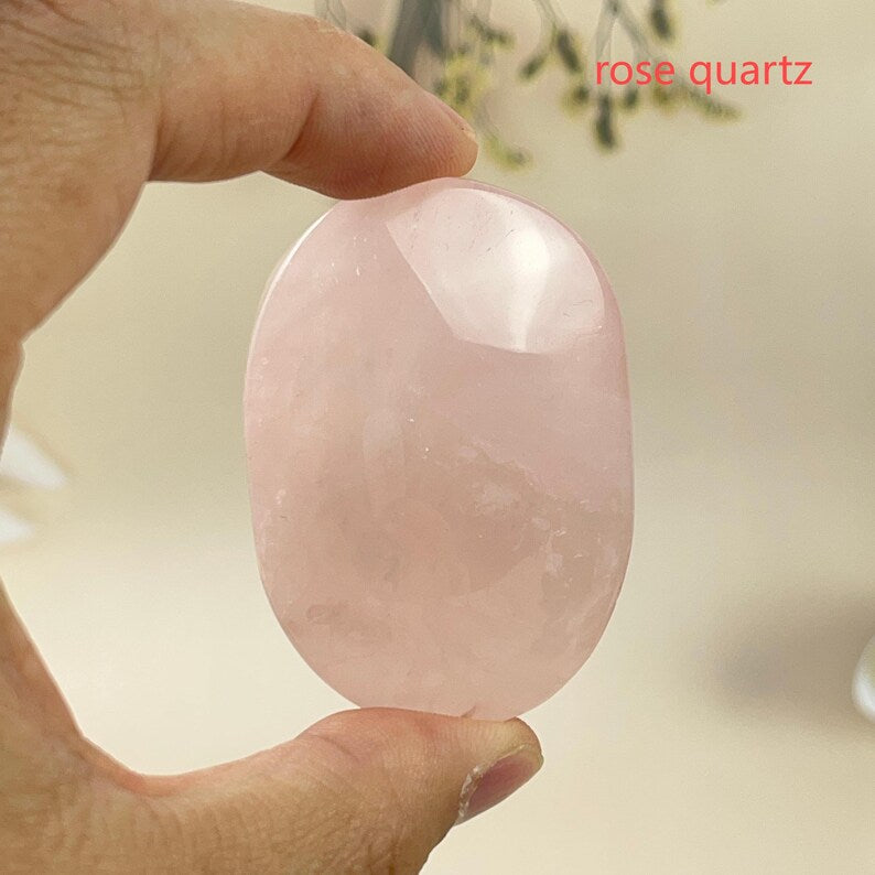 1pcs Natural Mixed Crystal Palm Stones Healing Crystal Crafts Yooperlite/Rose Quartz/Mookaite/Green Aventurine