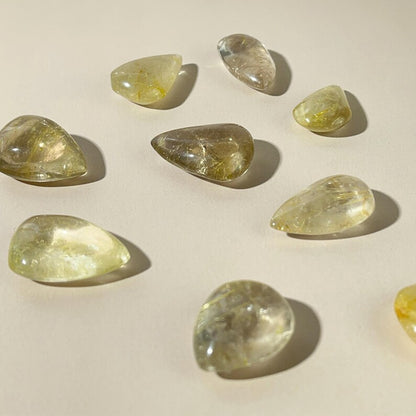 Small Crystal Golden Rutilated Quartz Tear Drops Crystal Carved Healing Crystal Crafts Gemstone Pet