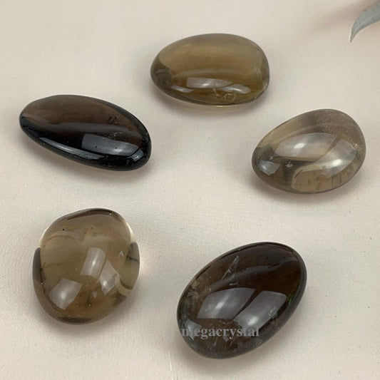 Natural Smoky Quartz Palm Stones Healing Crystal Crafts Smokey Palms Gemstones