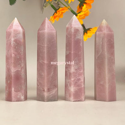 Natural Pink Opal Towers Healing Crystal Crafts Crystal Points