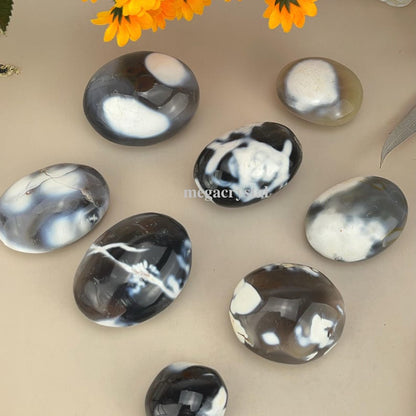 Natural Orca Agate Palm Stones Healing Crystal Crafts Orca Agate Palms Gemstones