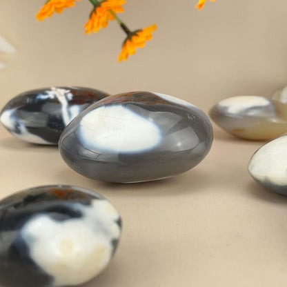 Natural Orca Agate Palm Stones Healing Crystal Crafts Orca Agate Palms Gemstones