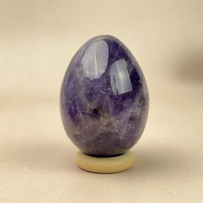 1pcs 50mm Amethyst Eggs Carved Healing Crystal Crafts Gemstone Carvings