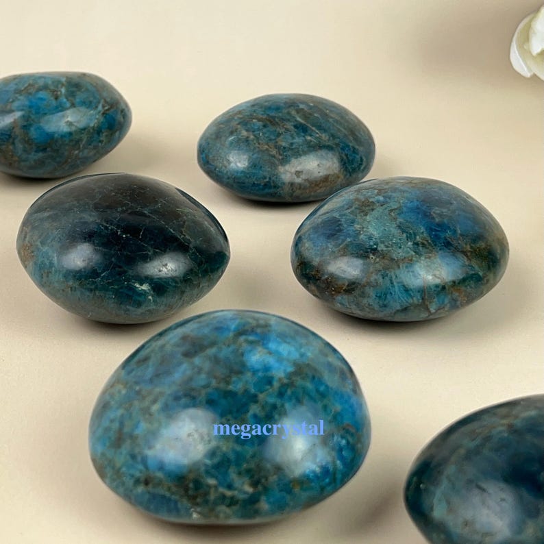 Natural Blue Apatite Palm Stones Healing Crystal Crafts Blue Apatite Palms Gemstones