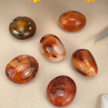 Natural Carnelian Palm Stones Healing Crystal Crafts Red Agate Palms Gemstones